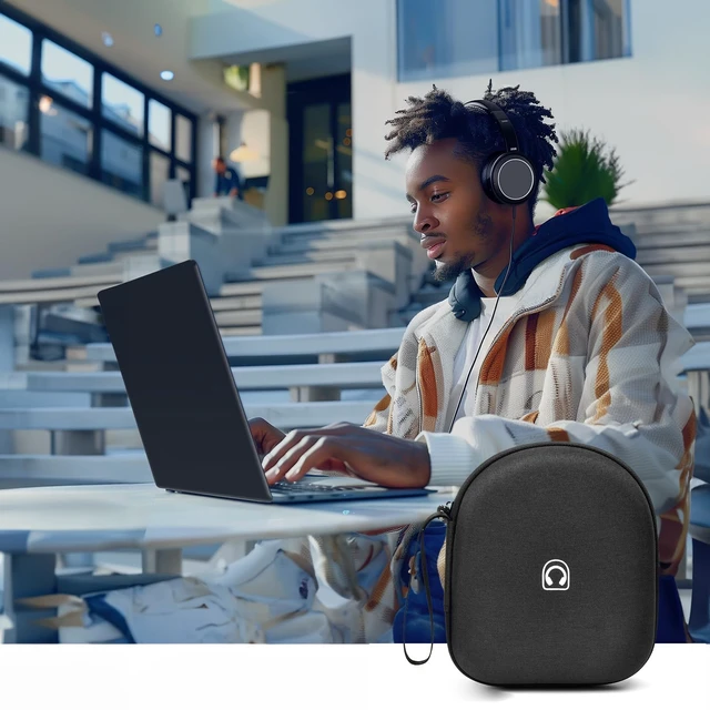 Alt view image 6 of 7 - Protective Hard Shell Headphone Case for Sony WH-CH520/ WH-1000XM4, for JBL Tune 720BT/510BT, Shockproof Travel Storage Bag with Mesh Pocket, Earbud Carrying Pouch for Gym, Office, Commute (Box Only)