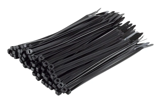 Alt view image 2 of 6 - 8 Inch Black Nylon Zip Ties, Saddle Mounts & Screws, 100 Pack, 50lb Self-Locking Nylon Cable Ties with Screw-Mount Saddle Anchors and Screws