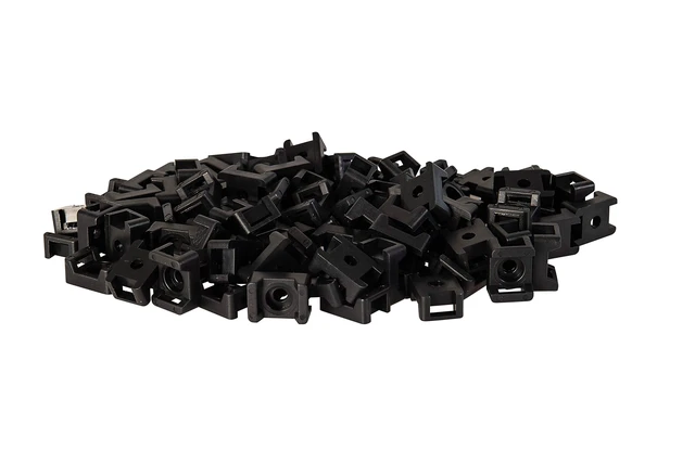 Alt view image 6 of 6 - 8 Inch Black Nylon Zip Ties, Saddle Mounts & Screws, 100 Pack, 50lb Self-Locking Nylon Cable Ties with Screw-Mount Saddle Anchors and Screws