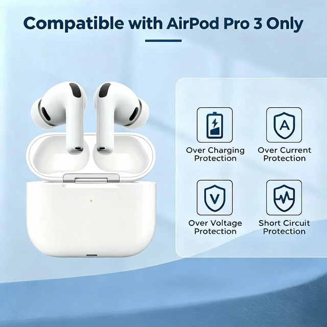 Alt view image 2 of 7 - Charing Case Compatible for AirPods AirPod Pro 3, Wireless Charging Case Replacement for AirPod Pro 3rd Generation Charger Case
