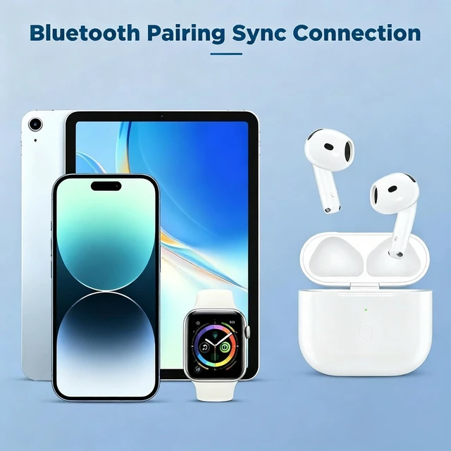Alt view image 5 of 7 - Charing Case Compatible for AirPods 4, Wireless Charging Case Replacement for AirPod Pro 4th Generation Charger Case