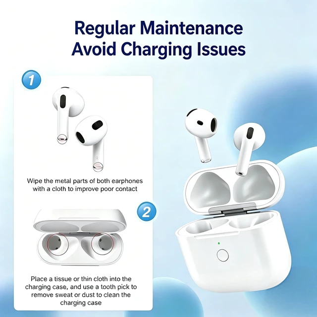 Alt view image 7 of 7 - Charing Case Compatible for AirPods 4, Wireless Charging Case Replacement for AirPod Pro 4th Generation Charger Case
