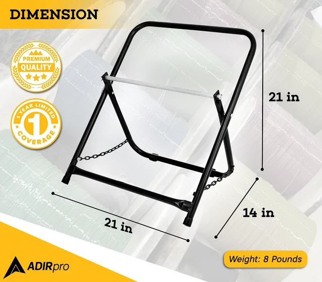 Alt view image 6 of 7 - Single Axle Cable Reel Caddy Industrial Steel Wire Dispenser Holds Reels Up to 20" Diameter & 100 lb Capacity Black