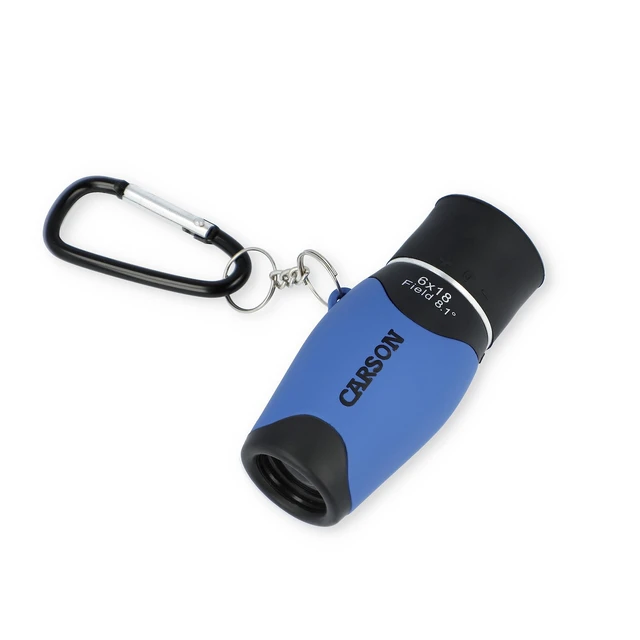 Alt view image 2 of 5 - MiniMight 6x18mm Pocket Monocular with Carabiner Clip, Blue (MM-618CB)
