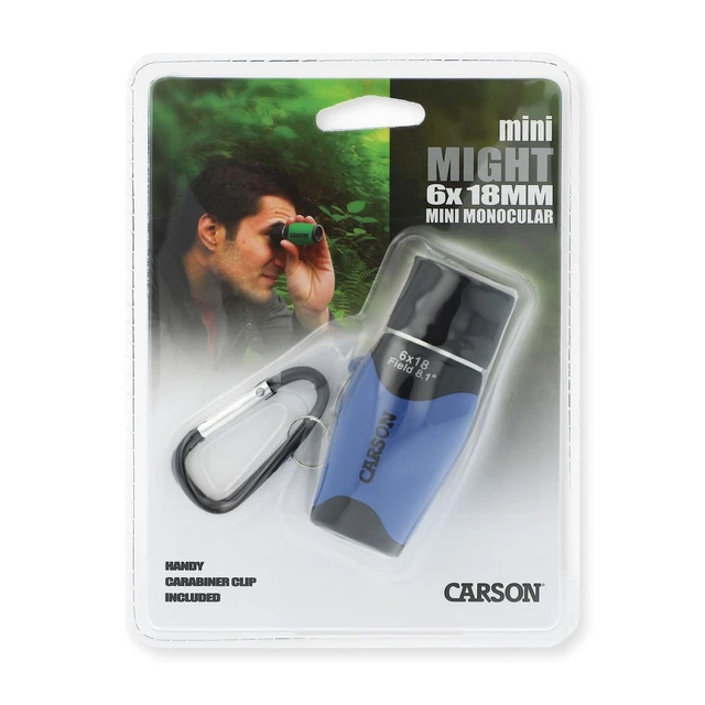 Alt view image 4 of 5 - MiniMight 6x18mm Pocket Monocular with Carabiner Clip, Blue (MM-618CB)