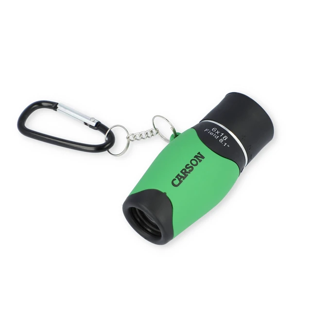 Alt view image 2 of 5 - MiniMight 6x18mm Pocket Monocular with Carabiner Clip, Green (MM-618CG)
