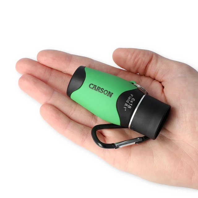 Alt view image 3 of 5 - MiniMight 6x18mm Pocket Monocular with Carabiner Clip, Green (MM-618CG)