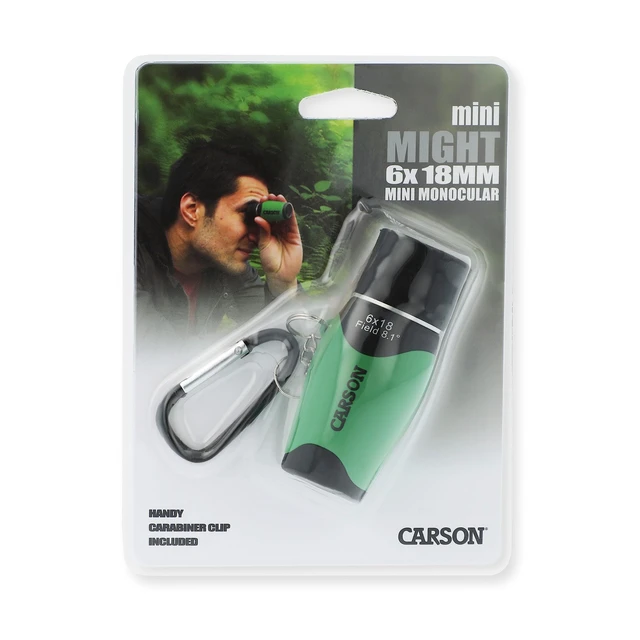 Alt view image 4 of 5 - MiniMight 6x18mm Pocket Monocular with Carabiner Clip, Green (MM-618CG)