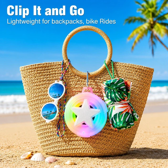 Alt view image 3 of 7 - Shower Speaker Bluetooth Waterproof for Paddle Board Gifts Teen Girls Portable Wireless Speakers, IP67 Floating, TF Card, Small Outdoor Stuff with LED Light for Beach, Kayak, Gifts for Kids, Men