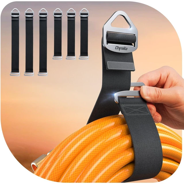 Main image of 6 Pack Extension Cord Holder Organizer, Auto Lock Cable Straps Heavy Duty Extension Cord Hanger for Garage Storage and Organization, Garden Hose Storage, Garage Gadgets for Men