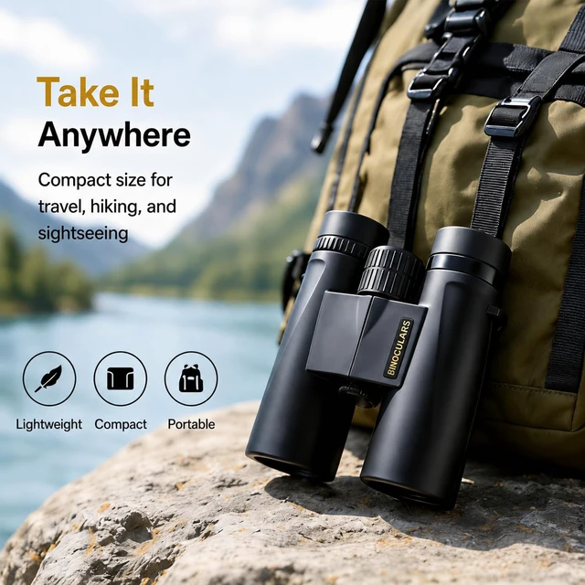 Alt view image 3 of 5 - 12x42 Binoculars for Adults, HD BAK4 Prism for Bird Watching