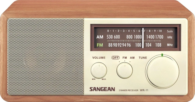 Alt view image 2 of 5 - WR11 Wood Cabinet AM/FM Table TOP Radio