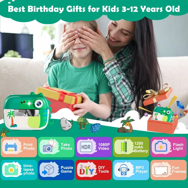 Alt view image 2 of 7 - Kids Instant Print Digital Camera for Toddlers,2.4 Inch IPS Screen+1080P
