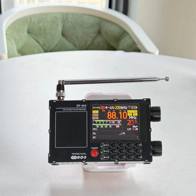 Alt view image 2 of 7 - DP-666 TEF6686 for Full Band Radio, for FM AM Shortwave Radio RDS, 2.8 Inch Resistive Touch LCD Color Screen, Portable High Sensitivity Travel Radio(Black)