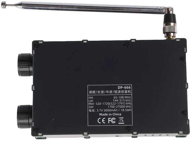 Alt view image 6 of 7 - DP-666 TEF6686 for Full Band Radio, for FM AM Shortwave Radio RDS, 2.8 Inch Resistive Touch LCD Color Screen, Portable High Sensitivity Travel Radio(Black)