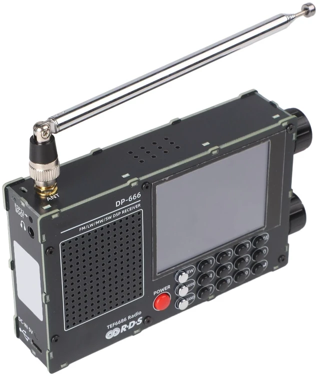 Alt view image 7 of 7 - DP-666 TEF6686 for Full Band Radio, for FM AM Shortwave Radio RDS, 2.8 Inch Resistive Touch LCD Color Screen, Portable High Sensitivity Travel Radio(Black)