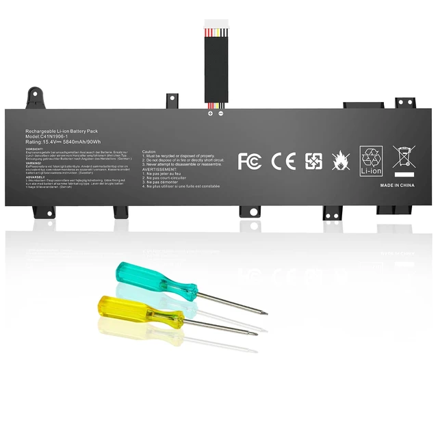 Alt view image 7 of 7 - C41N1906-1 4ICP5/63/133 Laptop Battery Replacement for ASUS TUF Gaming A17 FX706 FX706IU FX766IU FA706 FA706IU F15 FX506 FX506H FX506L FA506 FA50IV FA566IV Series (Long Cable) 15.4V 90Wh