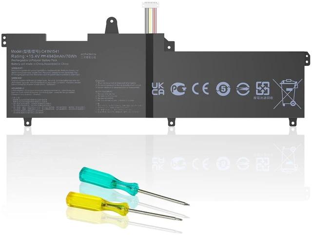 Alt view image 7 of 7 - C41N1541 Battery for Asus ROG Strix GL702VM GL702VS GL702VT GL702VS GL702VSK GL702VT GL702VM GL702VMK GL702V GL702ZC Series 4ICP4/59/13 0B200-02070000