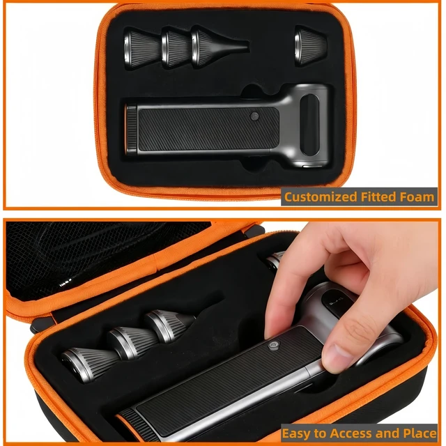 Alt view image 6 of 7 - Travel Case Compatible with WOLFBOX MF200 Compressed Air Duster - Custom Foam Organizer for Blower Tool & Accessories (Only Case) (Black)
