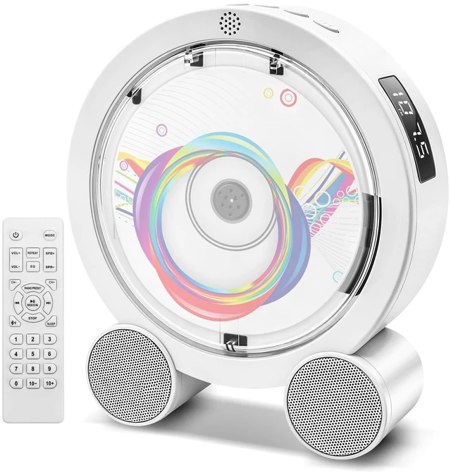 Main image of Portable CD Player with Bluetooth 5.3, FM Radio, Boombox, Rechargeable Built-in 4000mAh Battery, 5 EQ Modes, Remote Control, Sleep Timer, AUX/USB, Compact Portable Radio, Gift for Kids, Family