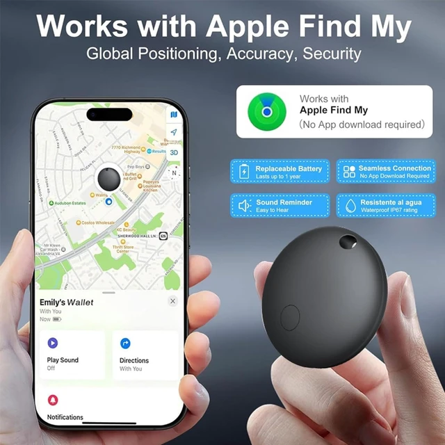 Alt view image 2 of 7 - GPS Tracker for Vehicles No Monthly Fee (iOS Only) - 4 Pack Mini Undetectable Car Tracker Device Compatible with Apple Find My for Kids, Pets, Keys