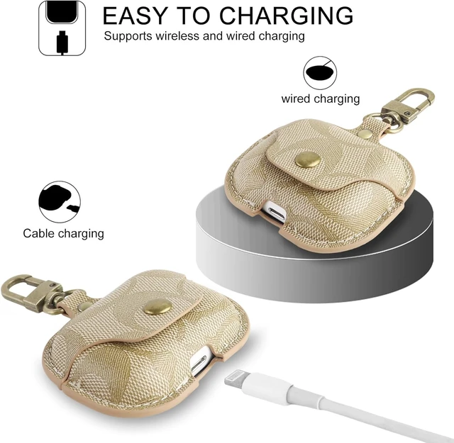 Alt view image 4 of 6 - for AirPods Pro 3 Case, Compatible with AirPods Pro 3rd Generation Case (2025), Cute Leather Full Body Shockproof Protective Cover for Women Men (A)