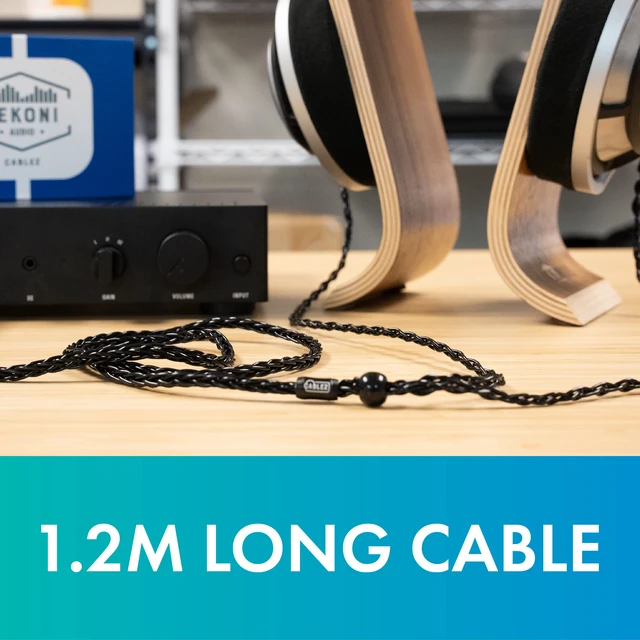Alt view image 6 of 6 - Balanced Cable for Sennheiser HD800 Headphones Replacement Cable Compatible with HD800s, HD820, HD8XX 4 Pin XLR, Braided, 1.2 Meters