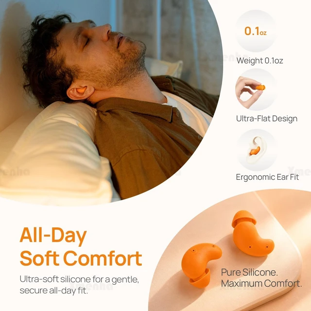 Alt view image 5 of 7 - ANC Noise Cancelling Sleep Earbuds Headphones for Side Sleepers Sleep Ear Buds Plugs for Sleeping Orange Invisible Flat Mini Tiny Earbuds Wireless Bluetooth White Noise Canceling Earbud