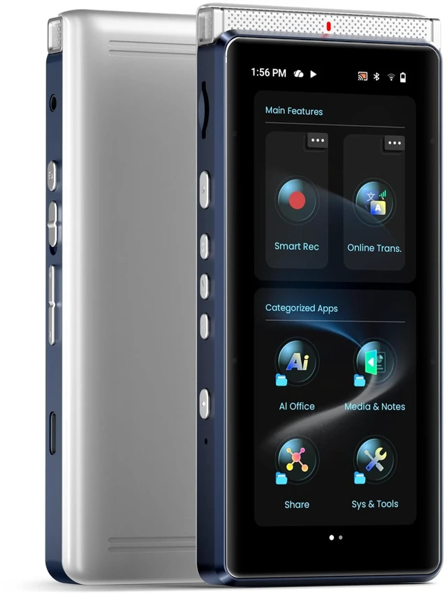 Main image of PR1 AI Voice Recorder, Transcription & Translation with AI, 3.99 inch 64GB Smart Summarize, Offline AI Processing Note Taker for Meeting & Lectures, Translation for Business Travel, Silver