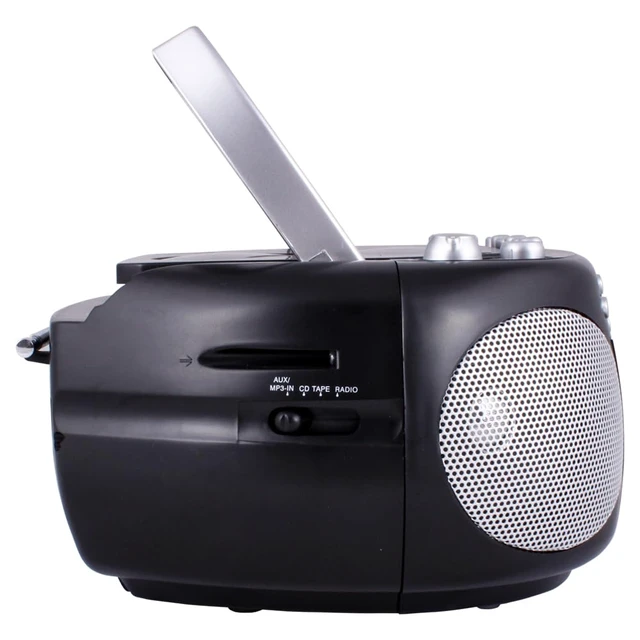 Alt view image 5 of 5 - HX-323CD CD Boombox, Radio, Cassette Recorder (Black) AM/FM Radio, Rod Antenna, Headphone Jack, AC/DC Dual Power Source