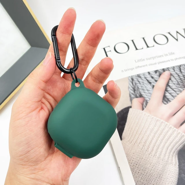 Alt view image 6 of 7 - Silicone Case for Samsung Galaxy Buds FE, 2 Pro, 2, Pro, Live with Cleaner Kit (Midnight Green)