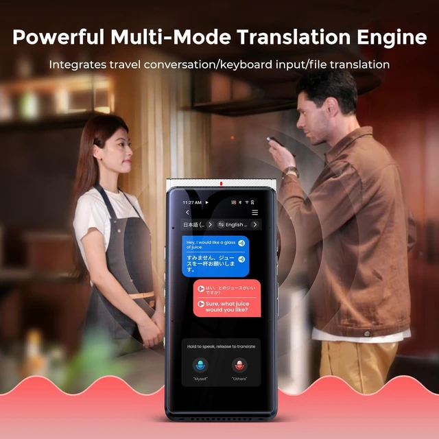 Alt view image 4 of 7 - PR1 AI Voice Recorder, Transcription & Translation with AI, 3.99 inch 64GB Smart Summarize, Offline AI Processing Note Taker for Meeting & Lectures, Translation for Business Travel, Silver