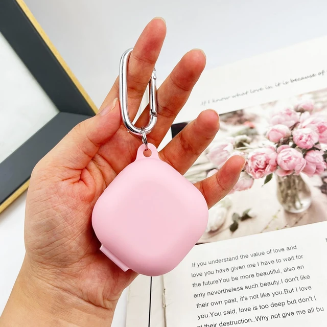 Alt view image 6 of 7 - Silicone Case for Samsung Galaxy Buds FE, 2 Pro, 2, Pro, Live with Cleaner Kit (Pink)