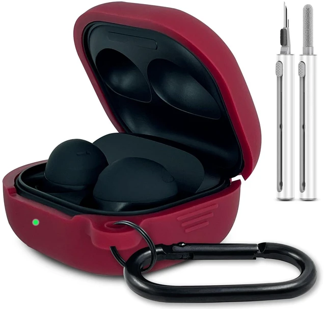 Main image of Silicone Case for Samsung Galaxy Buds FE, 2 Pro, 2, Pro, Live with Cleaner Kit (Burgundy)