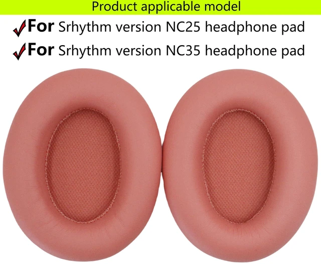 Alt view image 2 of 5 - Replacement Ear Pads Compatible with Srhythm Version NC35 Pink Also suitable for Srhythm version NC25 Headphone Memory foam/protein leather ear pads and earmuffs