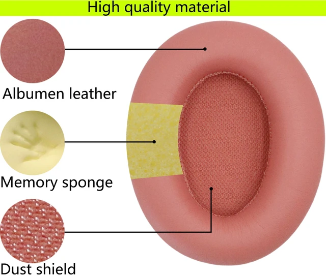 Alt view image 3 of 5 - Replacement Ear Pads Compatible with Srhythm Version NC35 Pink Also suitable for Srhythm version NC25 Headphone Memory foam/protein leather ear pads and earmuffs