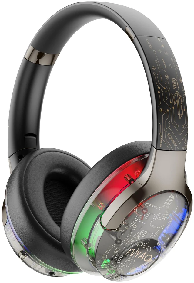 Main image of Bluetooth Headphones Over Ear with RGB Light Foldable Lightweight Wireless Over Ear Headphone Bluetooth 6.0, 65H Playtime, Comfortable for Gaming Travel Working