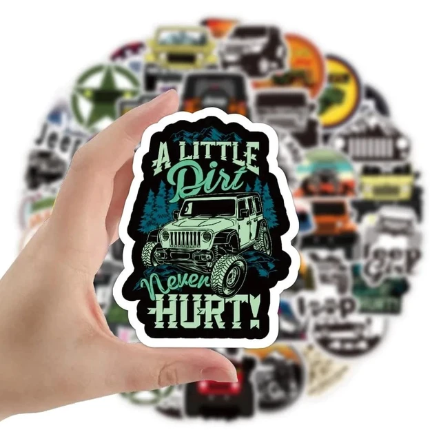 Alt view image 3 of 3 - PVC Sticker Pack for Off-Roading & Jeeping. Mixed Vinyl Stickers for Laptop, Water Bottle & Car. 50 Pack Waterproof, UV Resistant