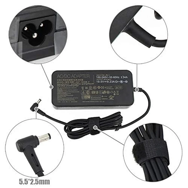 Alt view image 4 of 7 - 19.5V 9.23A 180W Laptop Charger for Asus ROG G750JM G751JM G750JS G75 G75VW G75VX GL502VT G750JW G750JM G750JX G751JL G751JM G752VL ADP-180MB F FA180PM111 G-Series Gaming Laptop