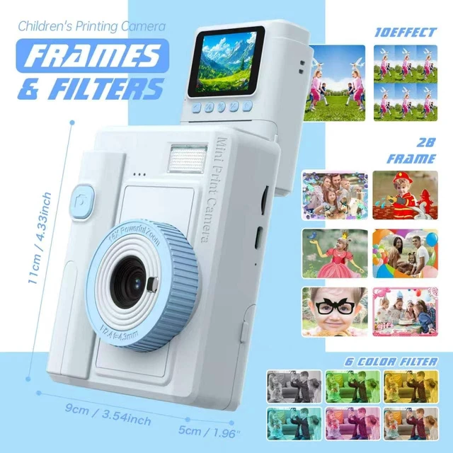 Alt view image 6 of 7 - Kids Print Camera Gift Set, 1080P Video, 16X Digital Zoom, Easy-to-Use Design for Boys and Girls Ages 3-12