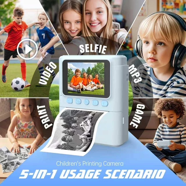 Alt view image 7 of 7 - Kids Print Camera Gift Set, 1080P Video, 16X Digital Zoom, Easy-to-Use Design for Boys and Girls Ages 3-12