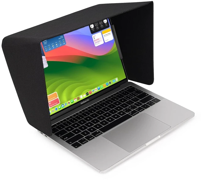 Main image of Laptop Sun Shade for Working Outside, Light Weight Display Screen Privacy Hood & Glare Shield, Foldable Shield Cover (Black, M)