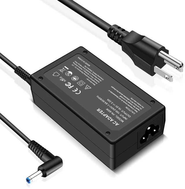 Main image of 65W 45W Laptop Charger Compatible with HP Pavilion x360 14 15 17, Stream 11 13 14, ProBook, Notebook, Elitebook, Envy, Spectre, Replacement for Computer Charger Smart Blue Tip Power Adapter