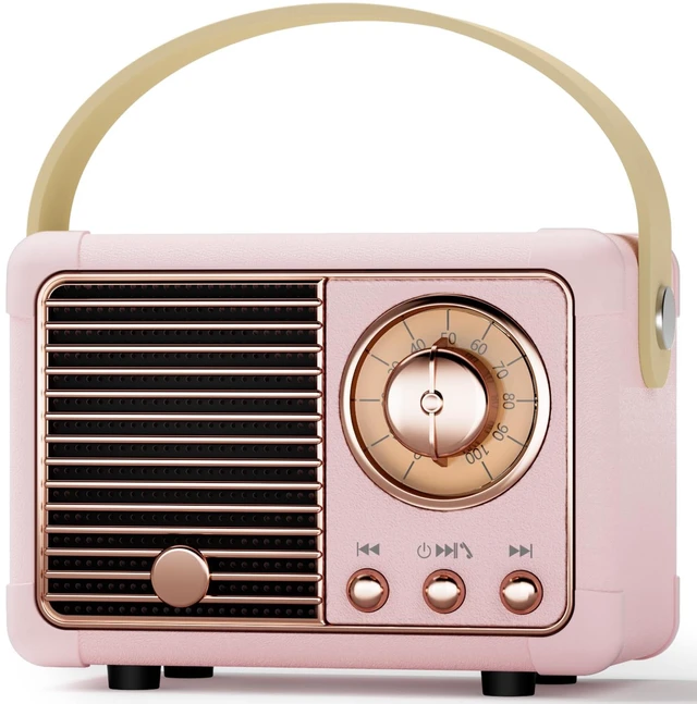 Main image of Retro Bluetooth Speaker Pink Speaker Birthday Gifts for Teen Girls,Women Mini Vintage Portable Wireless Speaker, Cute Room Decor for Girls, Aesthetic Bedroom Decor Unique Gifts for Women, Her,Wife