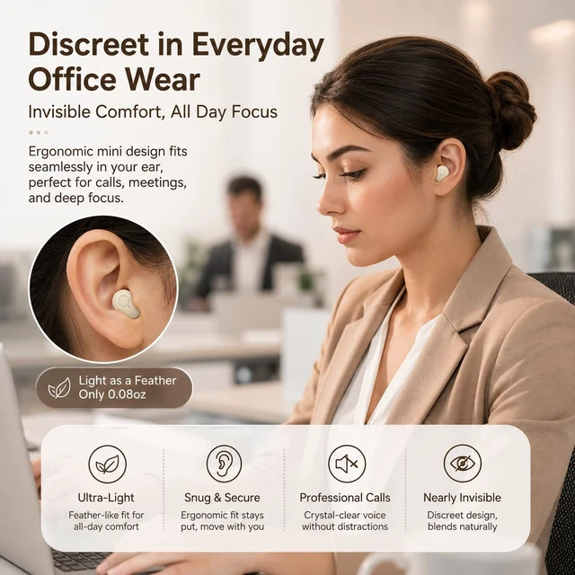 Alt view image 6 of 7 - Invisible Mini Sleep Earbuds, Tiny Wireless Bluetooth Earphones Small Ear Canals,Low Profile Discreet Hidden In-Ear Headphones with Noise Blocking, for Side Sleepers Work Travel