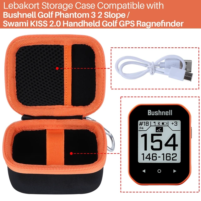 Alt view image 3 of 7 - Storage Case Compatible with Bushnell Golf Phantom 3 2 Slope/Izzo Swami KISS 2.0 Handheld Golf GPS Ragnefinder (Orange Case)