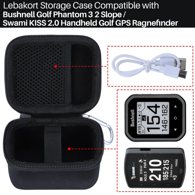 Alt view image 3 of 7 - Storage Case Compatible with Bushnell Golf Phantom 3 2 Slope/Izzo Swami KISS 2.0 Handheld Golf GPS Ragnefinder (Black Case)