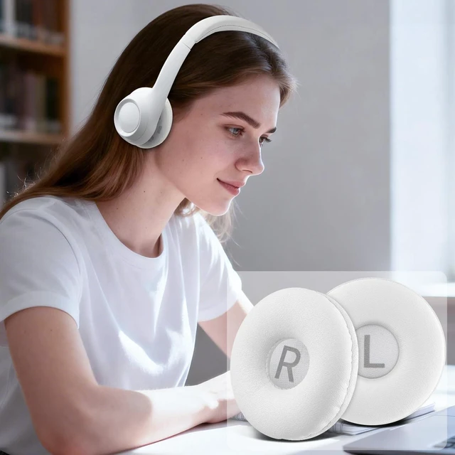 Alt view image 4 of 4 - Earpads for Logitech H390/H391/H600/H609/H760 - Off White