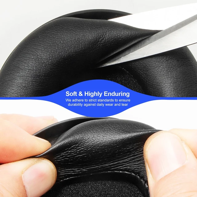 Alt view image 4 of 6 - Replacement Ear Pads Cushions for Sony XM5 Noise Canceling Headphones, Premium WH-1000XM5 Earpads Covers with Soft Protein Leather, Optimized Memory Foam (Black)
