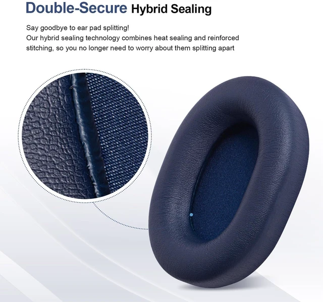 Alt view image 2 of 6 - Replacement Ear Pads Cushions for Sony XM5 Noise Canceling Headphones, Premium WH-1000XM5 Earpads Covers with Soft Protein Leather, Optimized Memory Foam (Midnight Blue)